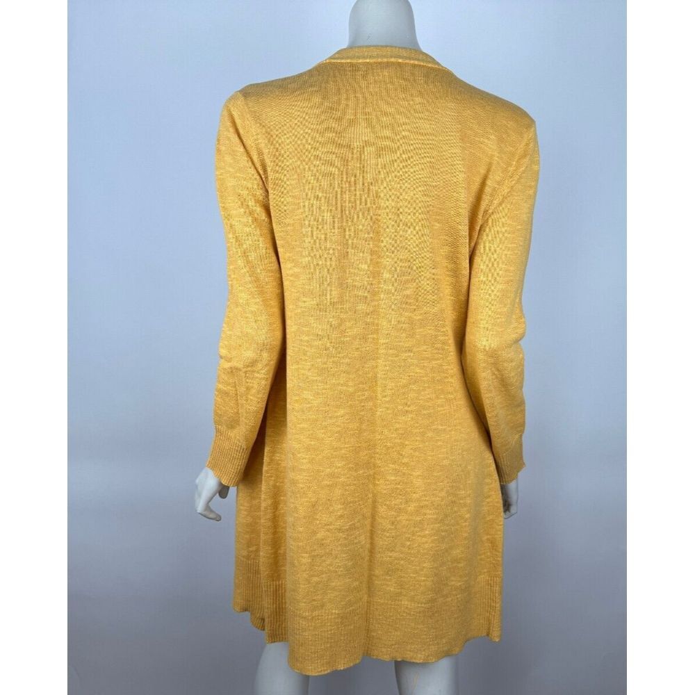 Eileen Fisher Organic Linen Cotton Cardigan Women S‎ Open Front Long Sleeve Knit